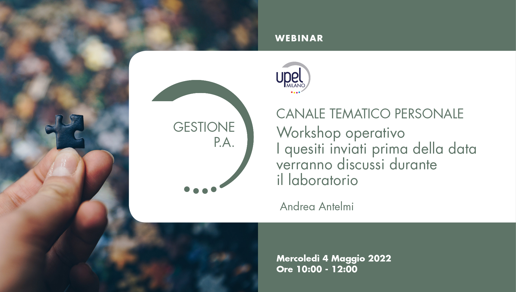Canale Tematico Gestione Personale  P.A. - 10 - WORKSHOP OPERATIVO