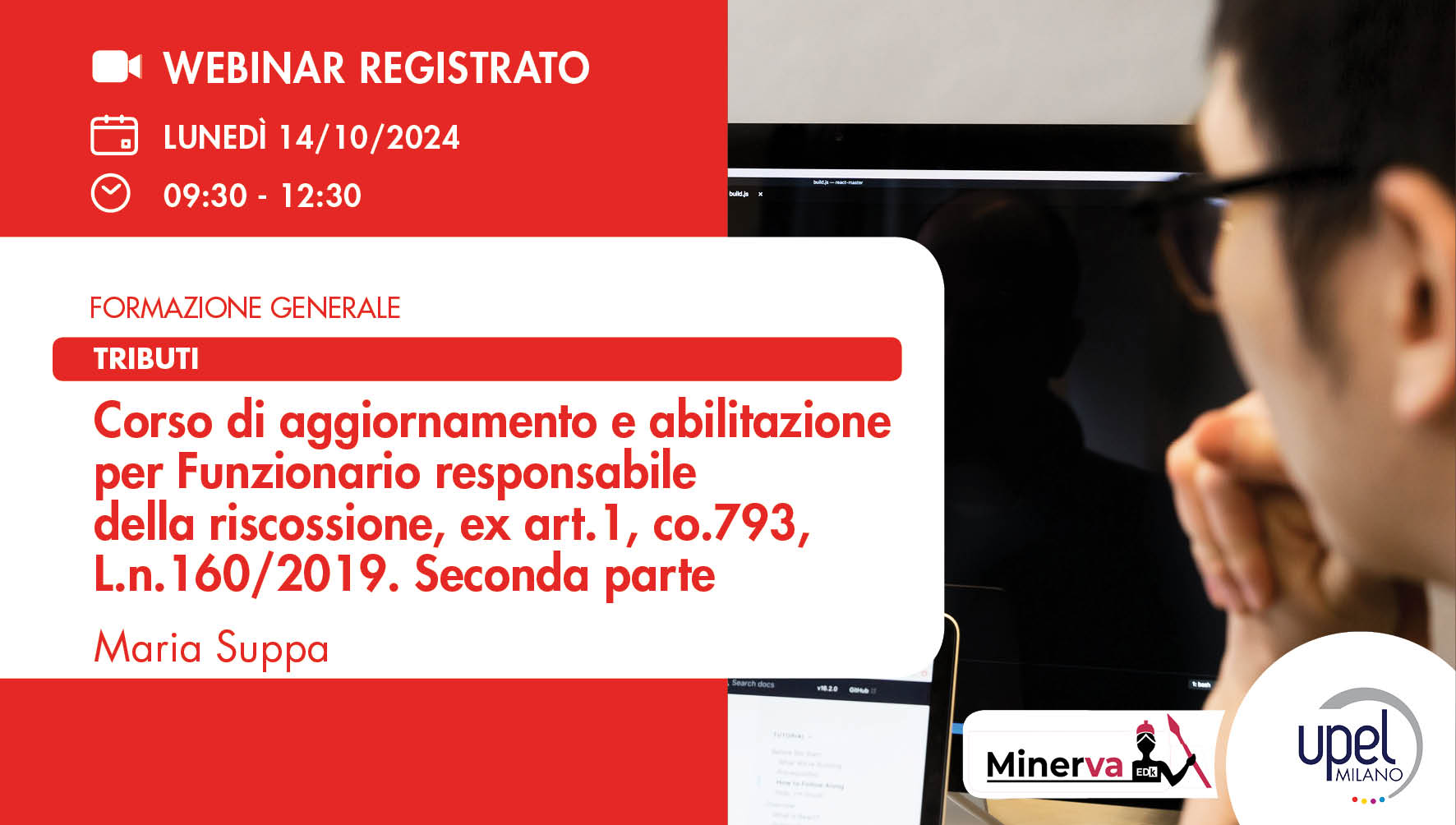 VIDEO - Corso di aggiornamento e abilitazione per Funzionario responsabile della riscossione, ex art.1, co.793, L.n.160/2019 completo