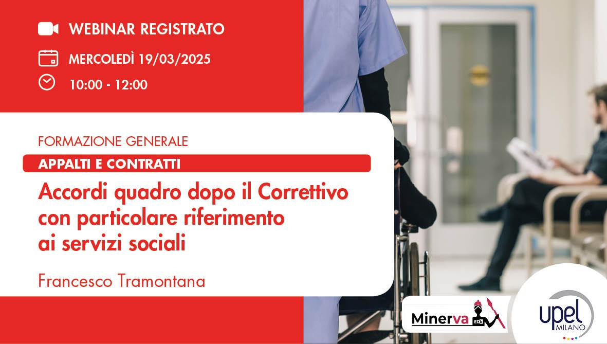 VIDEO - Accordi quadro dopo il Correttivo con particolare riferimento ai servizi sociali