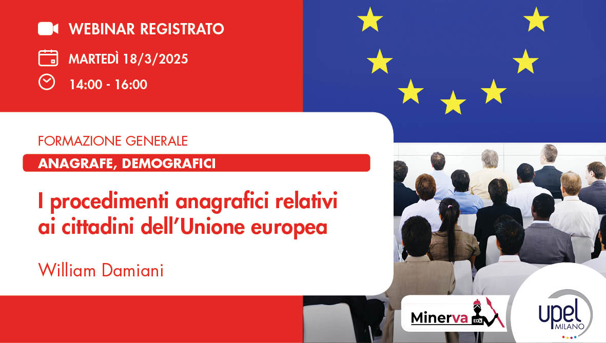 VIDEO - I procedimenti anagrafici relativi ai cittadini dell’Unione europea