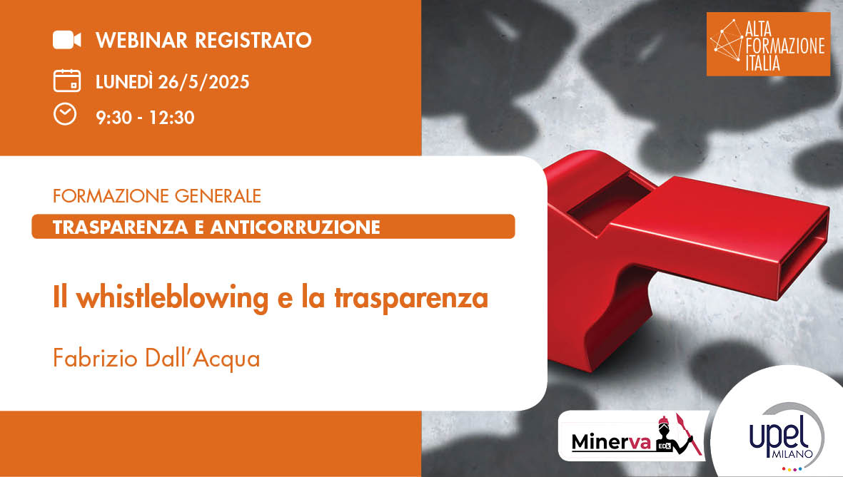VIDEO - Il whistleblowing e la trasparenza
