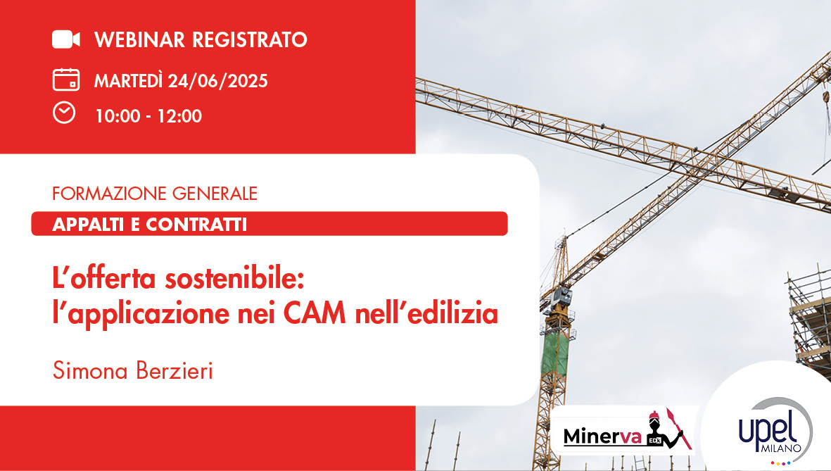 VIDEO - L’offerta sostenibile: l’applicazione nei CAM nell’edilizia