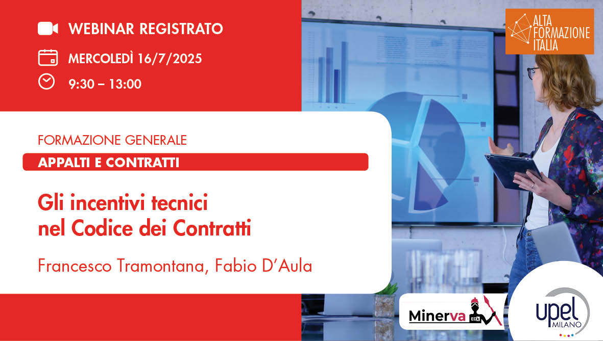 VIDEO - Gli incentivi tecnici nel Codice dei Contratti