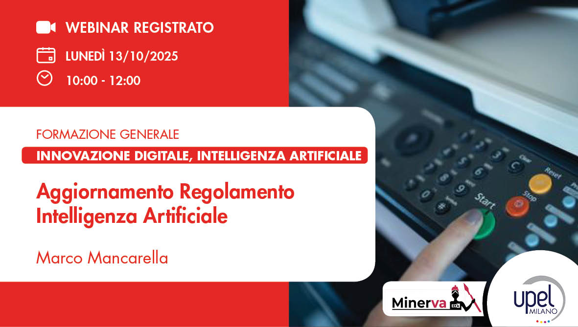 VIDEO - Aggiornamento Regolamento Intelligenza Artificiale