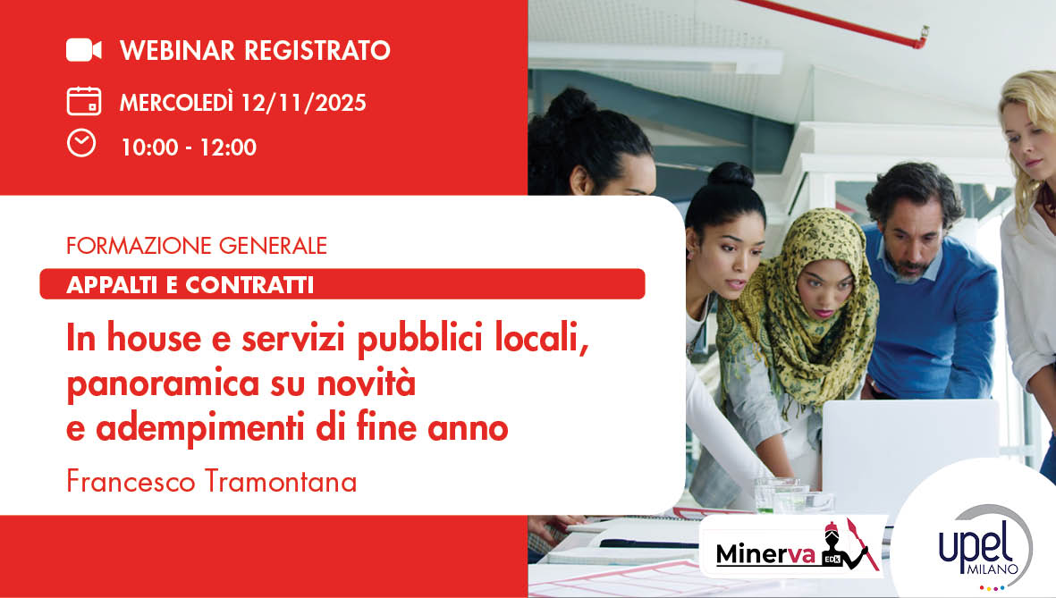 VIDEO - In house e servizi pubblici locali, panoramica su novità e adempimenti di fine anno