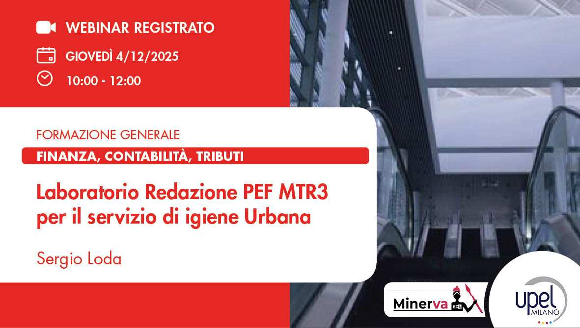 VIDEO - Laboratorio Redazione PEF MTR3 per il servizio di igiene Urbana