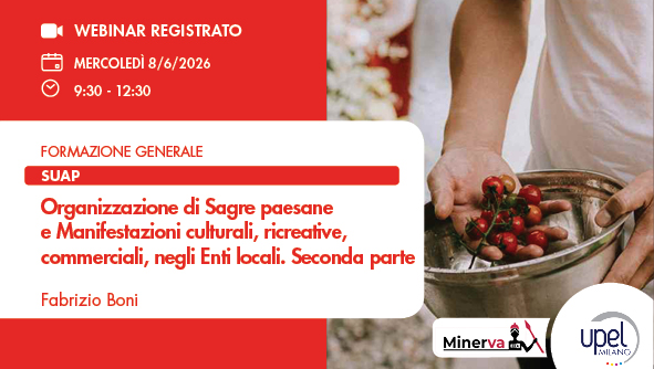 VIDEO - Organizzazione di Sagre paesane e Manifestazioni culturali, ricreative, commerciali, negli Enti locali. Parte II