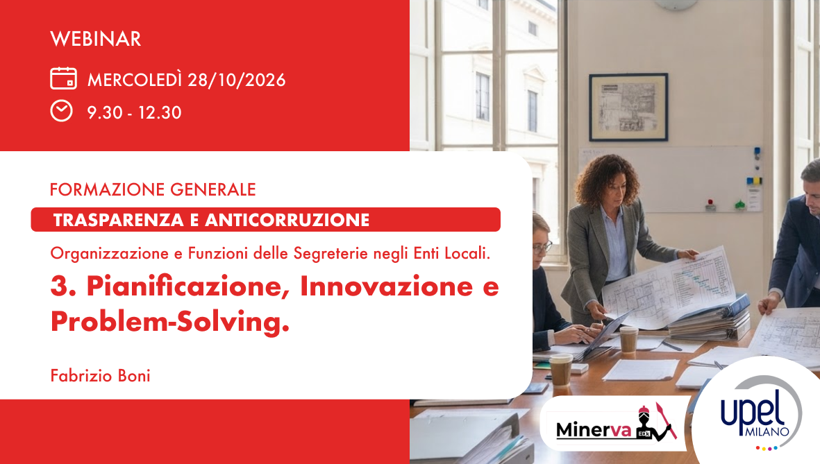 Organizzazione e Funzioni delle Segreterie negli Enti Locali - 3. Pianificazione, Innovazione e Problem-Solving