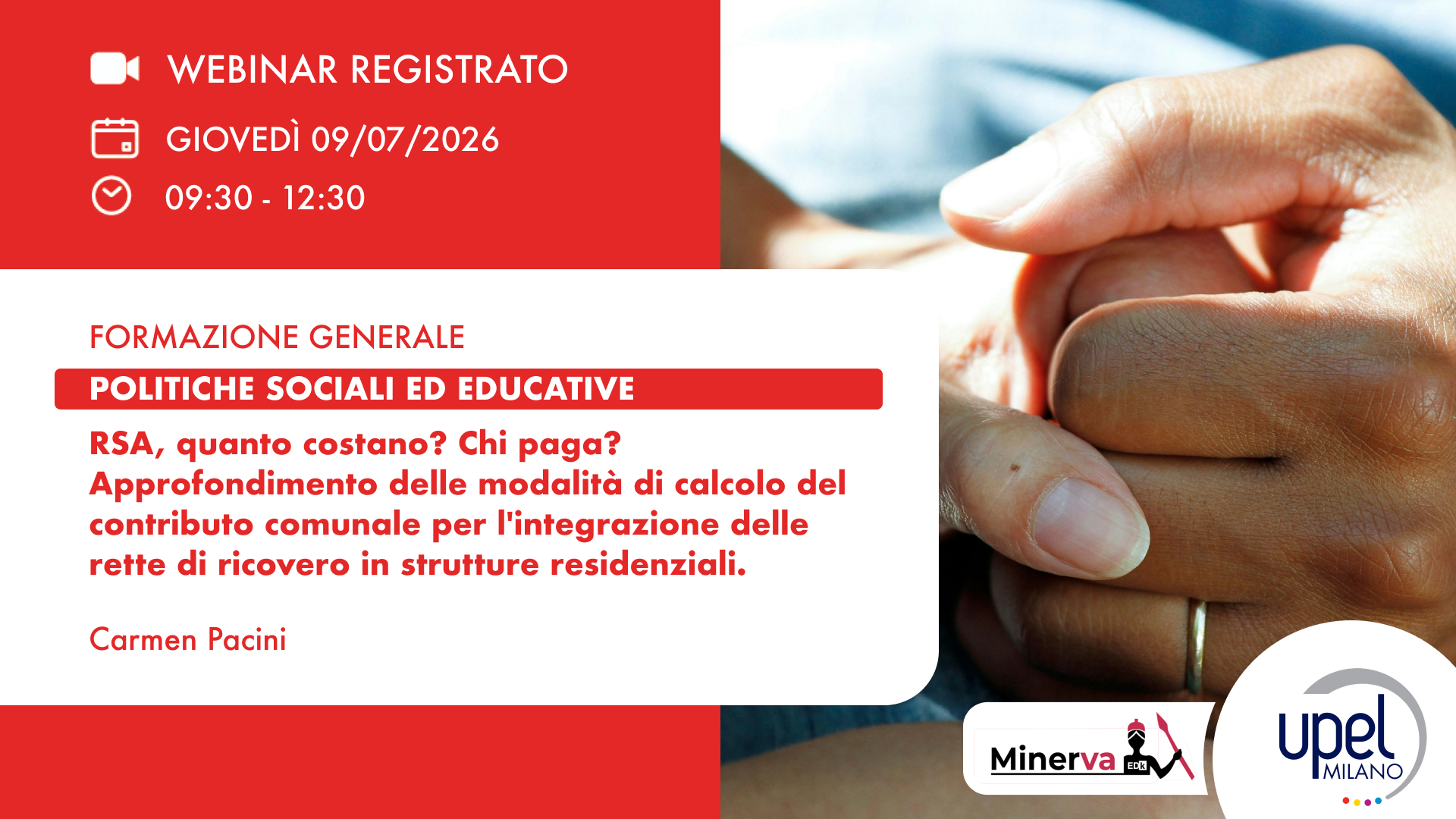 VIDEO - RSA, quanto costano? Chi paga? Approfondimento delle modalità di calcolo del contributo comunale per l'integrazione delle rette di ricovero in strutture residenziali