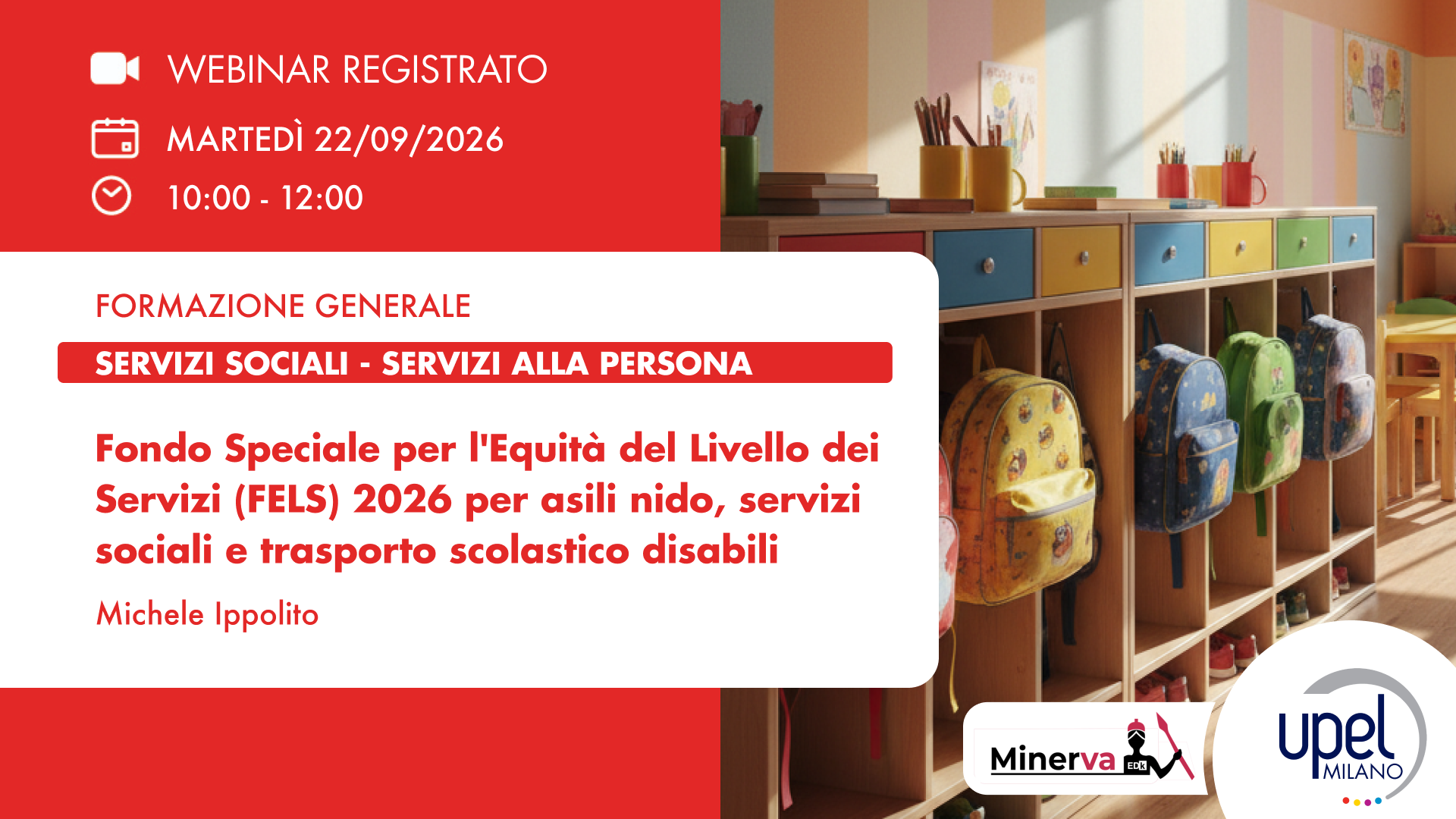 VIDEO - Fondo Speciale per l'Equità del Livello dei Servizi (FELS) 2026 per asili nido, servizi sociali e trasporto scolastico disabili