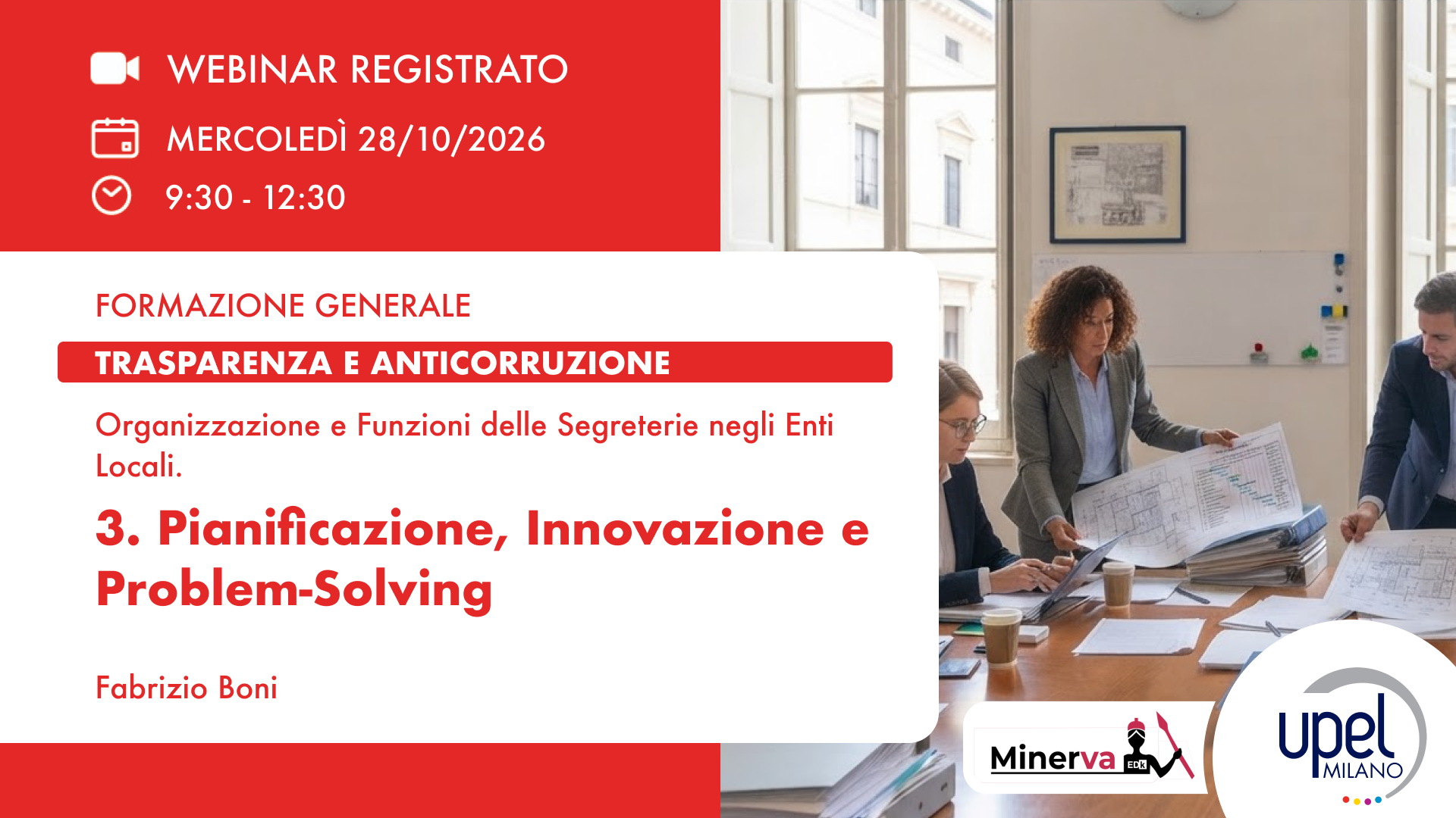 VIDEO - Organizzazione e Funzioni delle Segreterie negli Enti Locali - 3. Pianificazione, Innovazione e Problem-Solving